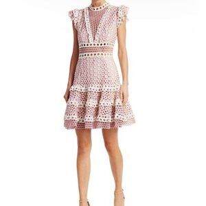 SEA New York Josie eyelets embroidery ruffle dress , Pink/white, Size 8